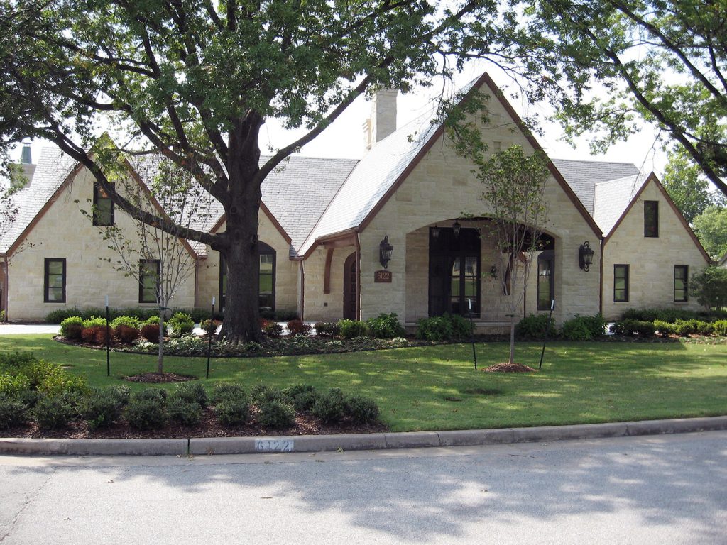 home with wood windows