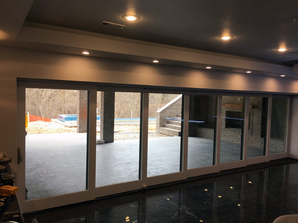 7-Panel 28 foot wide multi-slide door system in Tulsa