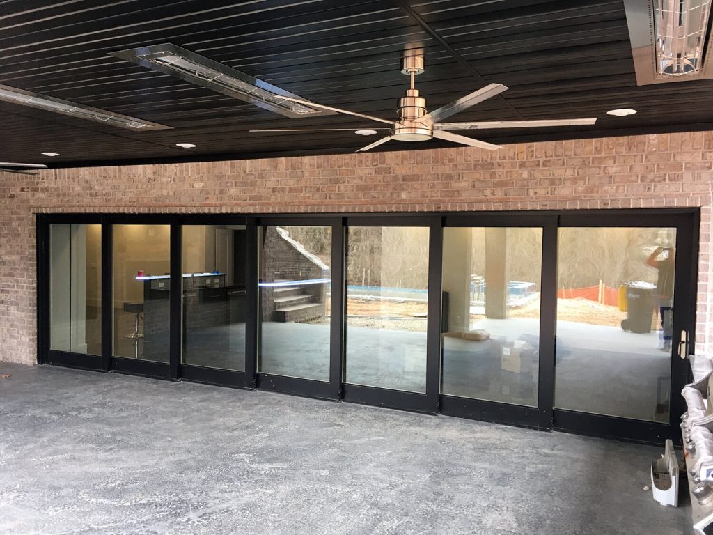 7-Panel 28 foot wide multi-slide door system by Lincoln Windows & Doors